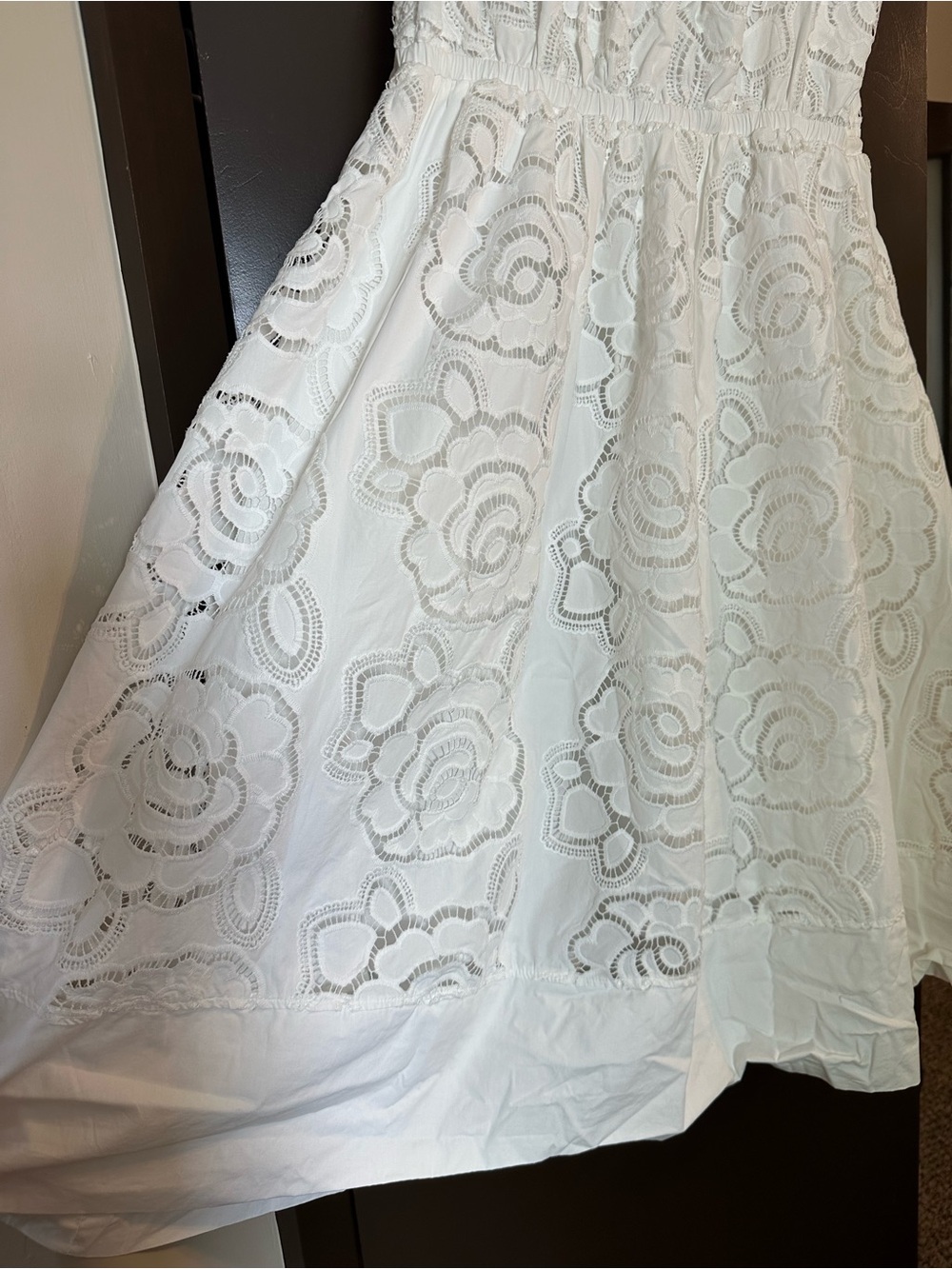 En Saison White Floral Eyelet Collar Tie-Waist Dress - Picture 7 of 10